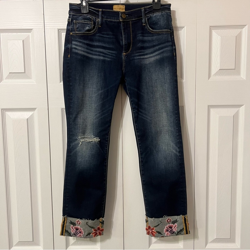 Driftwood Sundance Colette Floral Embroidered Jeans Size 28 - Picture 2 of 14